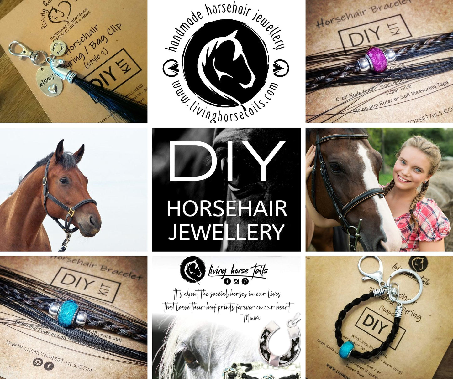 Make your own Horsehair bracelets, Keyrings and other items -DIY Kits