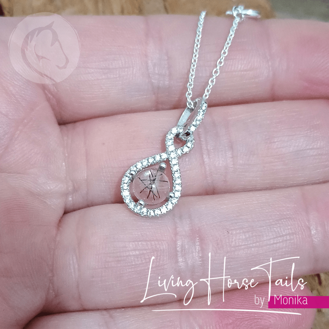 Living Horse Tails Always and Forever Infinity Keepsake Memorial Pendant Custom jewellery Monika Australia horsehair keepsake