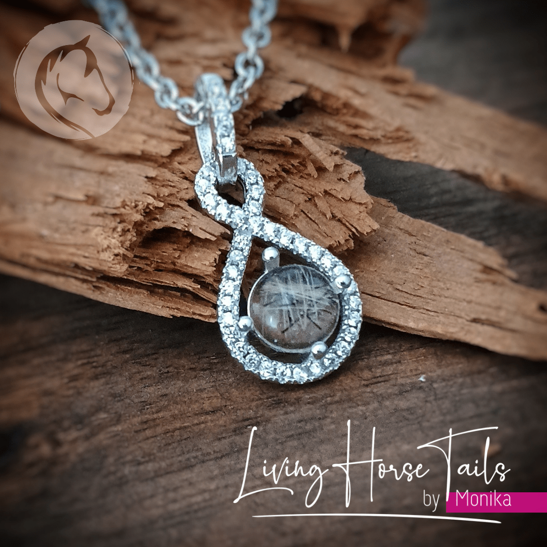 Living Horse Tails Always and Forever Infinity Keepsake Memorial Pendant Custom jewellery Monika Australia horsehair keepsake