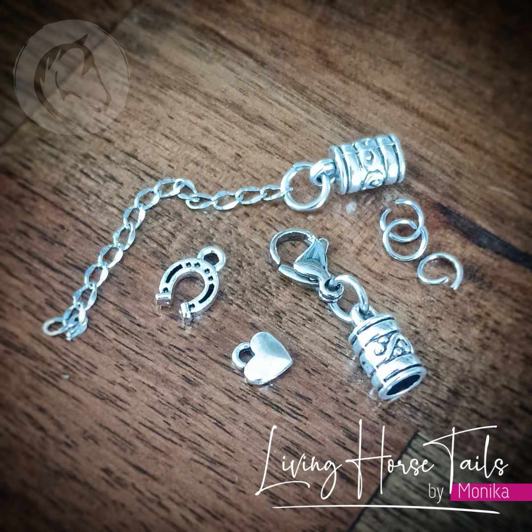 Living Horse Tails DIY Kit Extras - Bracelet Cord End Clasp (Alloy) Custom jewellery Monika Australia horsehair keepsake
