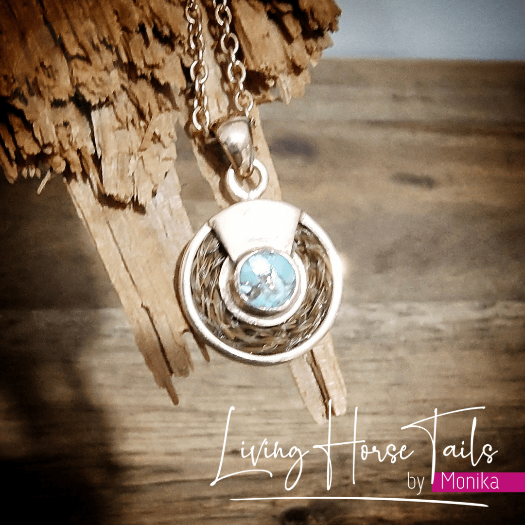 Living Horse Tails Endless Circle of Love Pendant with Horsehair Custom jewellery Monika Australia horsehair keepsake