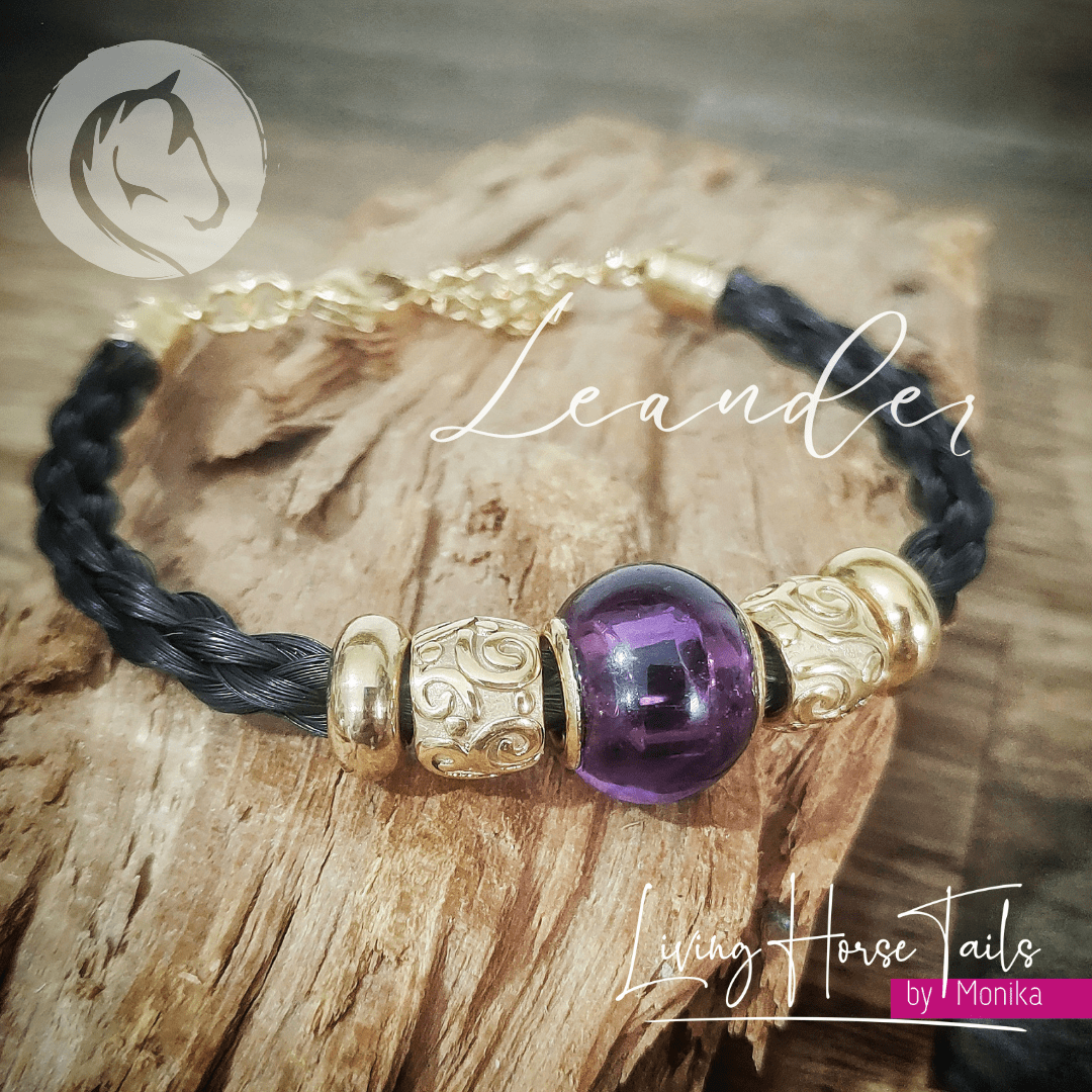 Living Horse Tails "Gypsy" Stainless Steel Gold and Turquoise Coloured Horsehair Bracelet Custom jewellery Monika Australia horsehair keepsake