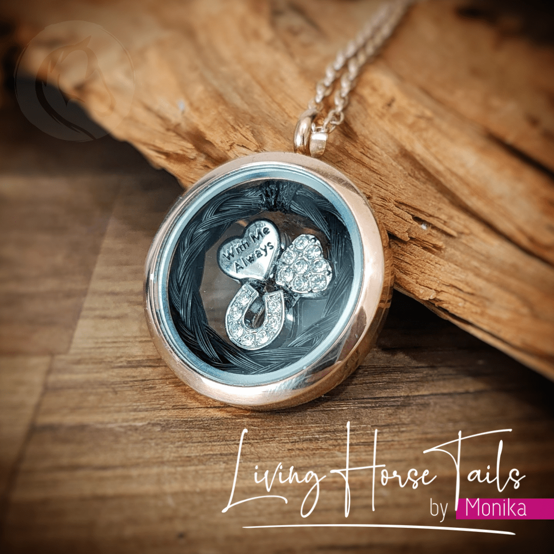 Living Horse Tails Horse hair memory locket Custom jewellery Monika Australia horsehair keepsake