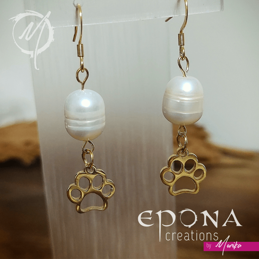 Pearl Paw print Earrings