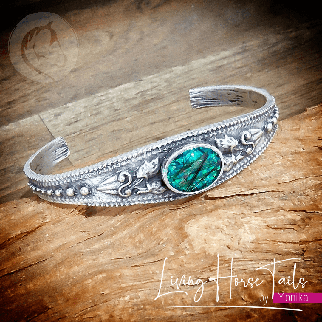 Living Horse Tails Silver and Gold tone Brass jewellery Custom jewellery Monika Australia horsehair keepsake