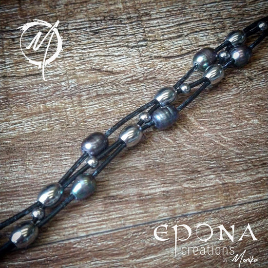 Epona Creations | by Monika - Jewellery and Design Freshwater pearl, Paua shell , stainless steel and leather Custom jewellery Monika Australia horsehair keepsake