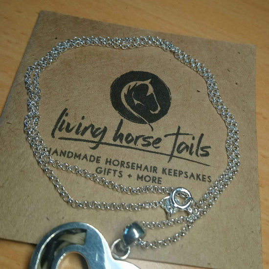 Living Horse Tails 45 cm Sterling Silver Necklace Chain Custom jewellery Monika Australia horsehair keepsake