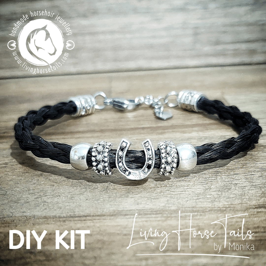 Living Horse Tails DIY Kit for Horsehair Bracelet. Make your own (S) Custom jewellery Monika Australia horsehair keepsake