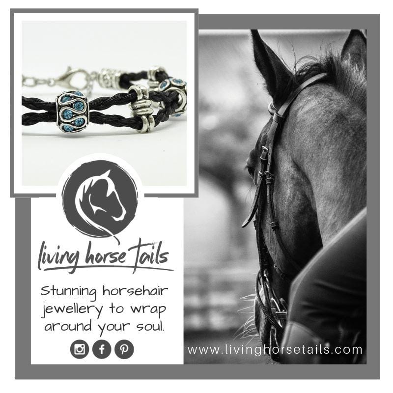 Double Strand Braided Horsehair Bracelet with Blue Bead using Horse Hair Living Horse Tails Handmade Jewellery Custom Horse Hair Keepsakes Australia