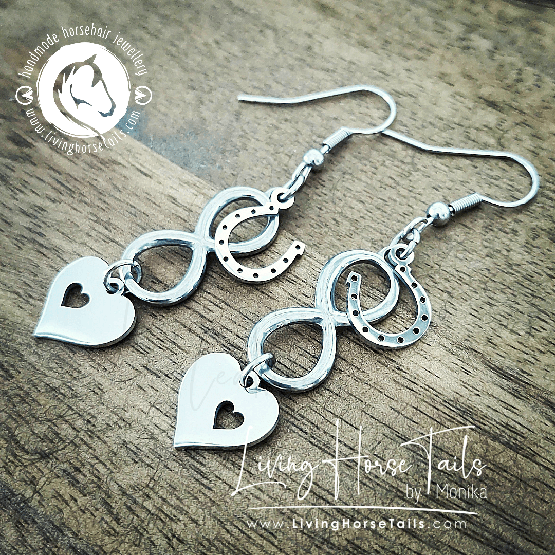 Living Horse Tails Hoofprints forever in my Heart Necklace Custom jewellery Monika Australia horsehair keepsake