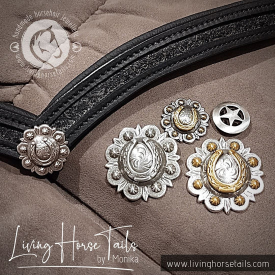 Living Horse Tails Leather V Browband with Braided Horsehair Inlay Custom jewellery Monika Australia horsehair keepsake