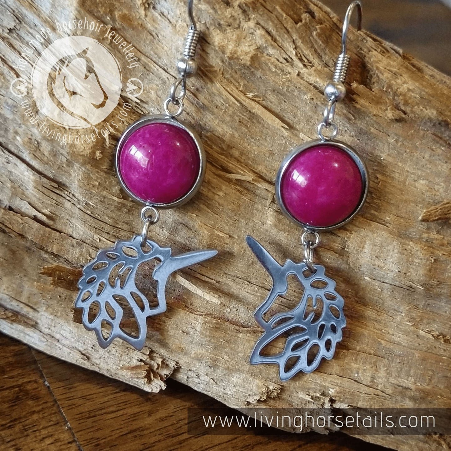 Stainless Steel Unicorn Earrings Living Horse Tails Handmade Jewellery Custom Horse Hair Keepsakes Australia