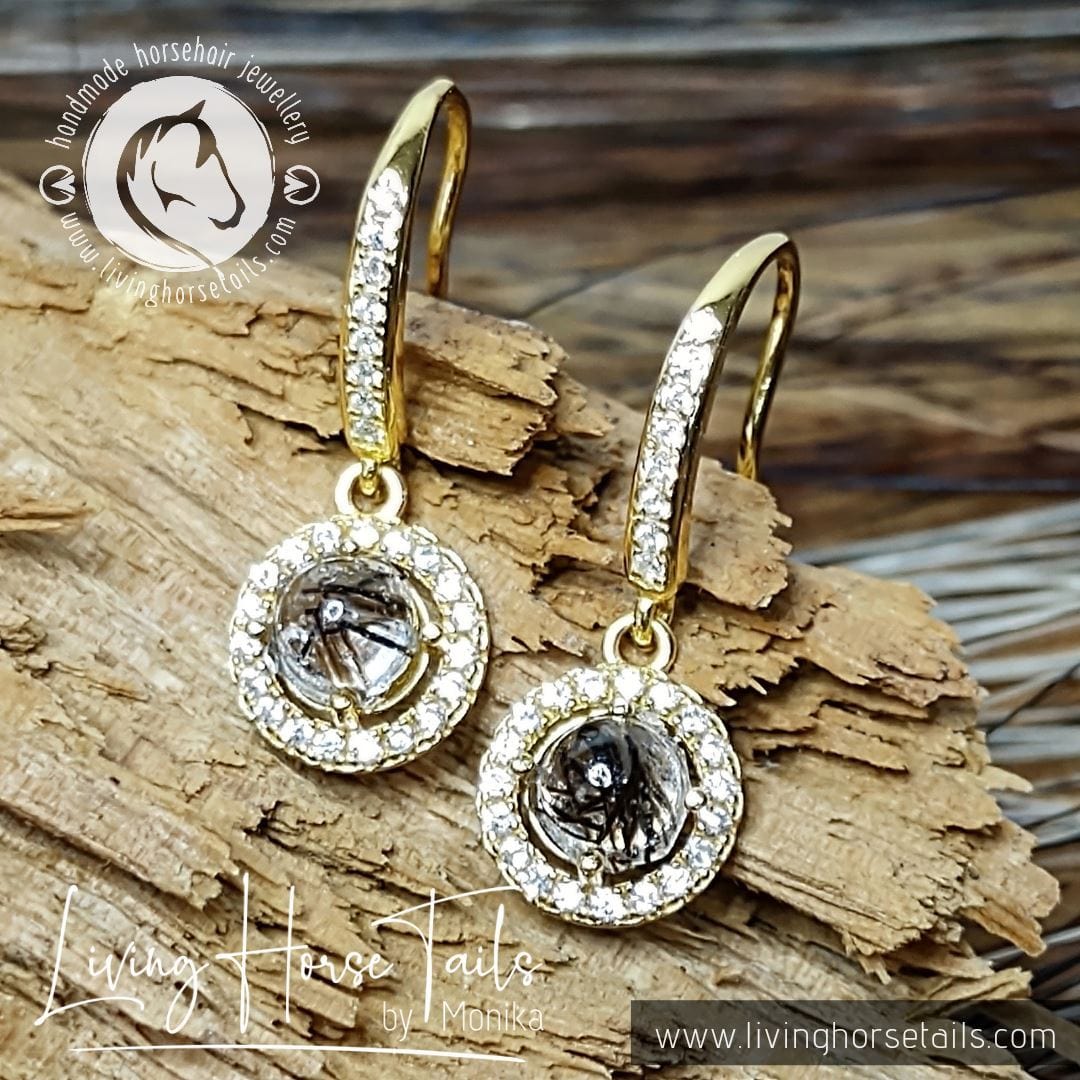 Living Horse Tails Sterling Silver and Resin Drop Earrings - Style 1 Custom jewellery Monika Australia horsehair keepsake