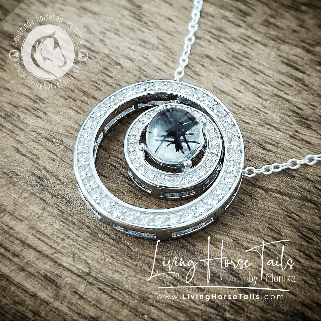 Living Horse Tails Sterling Silver Hair Resin Pendant Necklace Custom jewellery Monika Australia horsehair keepsake