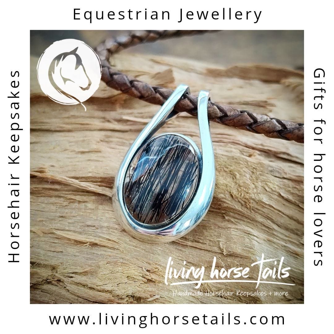 Living Horse Tails Sterling Silver Horse Hair Resin Pendant Custom jewellery Monika Australia horsehair keepsake
