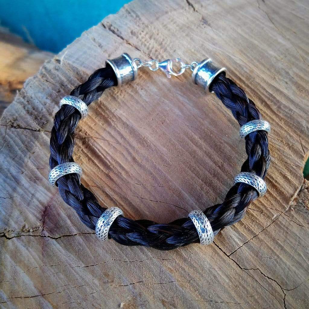 Viking Bangle Style Braided Horse Hair Bracelet with Silver - 8mm Bracelet Living Horse Tails Handmade Jewellery Custom Horse Hair Keepsakes Australia