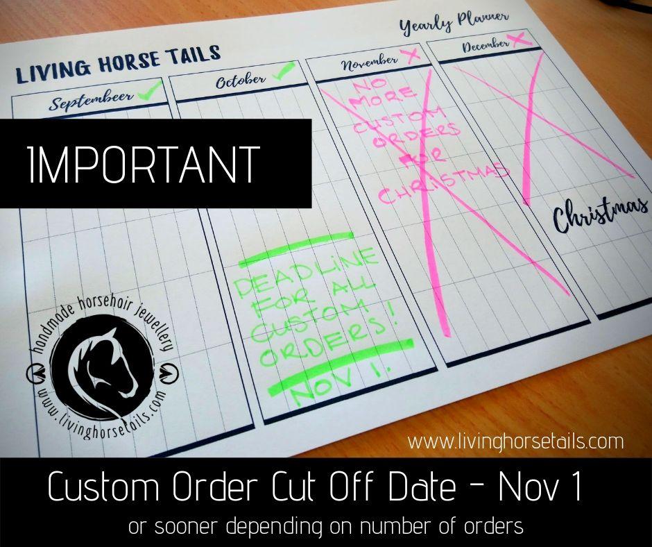 Cut Off Calendar Example IMPORTANT NOTICE - Christmas Cut off date. – Living Horse Tails ...