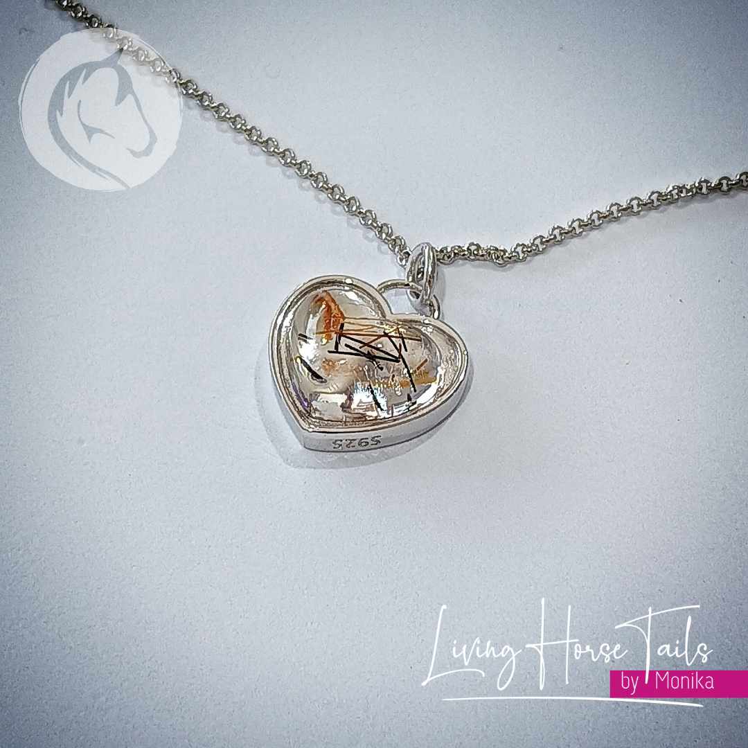 Sterling Silver and Resin Heart Necklace - Style 1