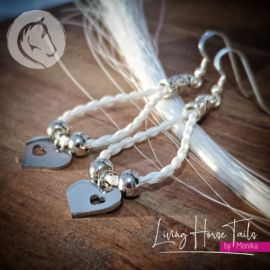 Love heart braided Horsehair earrings