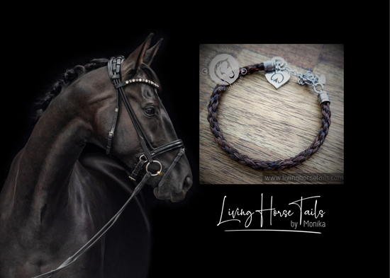 Custom created horse hair tail bracelet and keepsake mementos australia