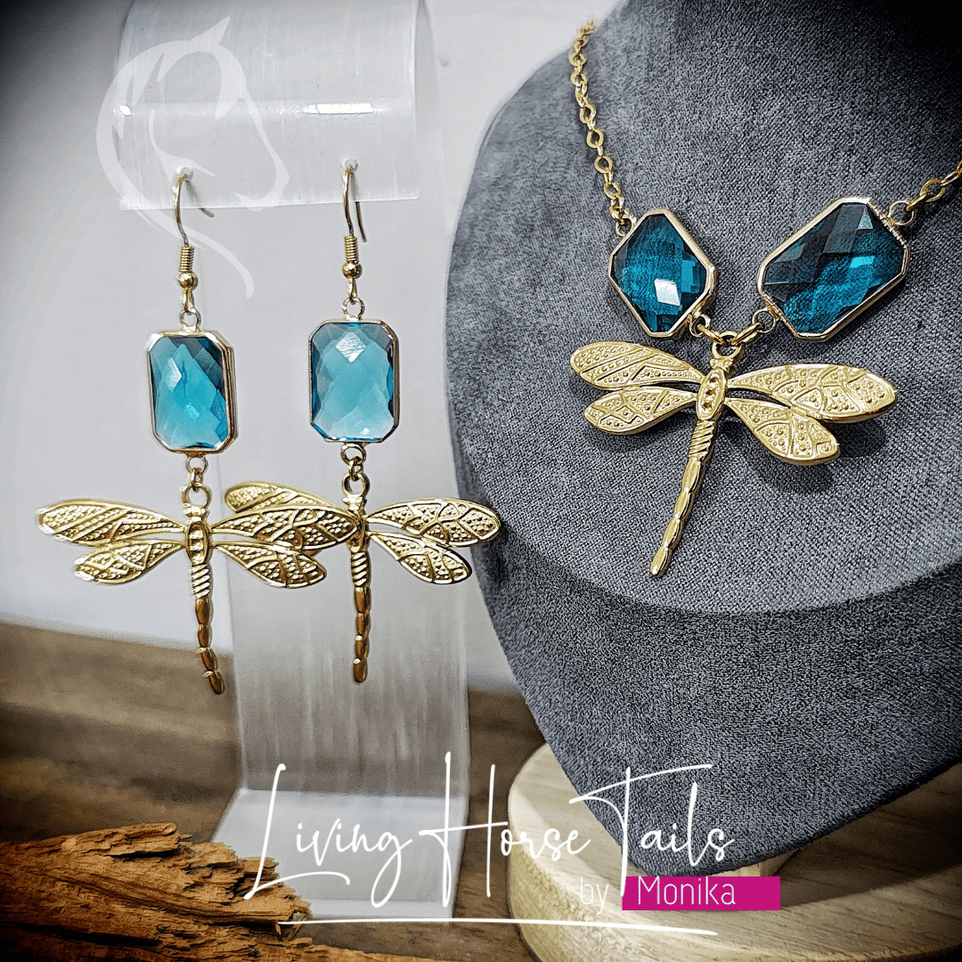 Epona Creations | by Monika - Jewellery and Design Dragonfly Dreams earrings or necklace Custom jewellery Monika Australia horsehair keepsake
