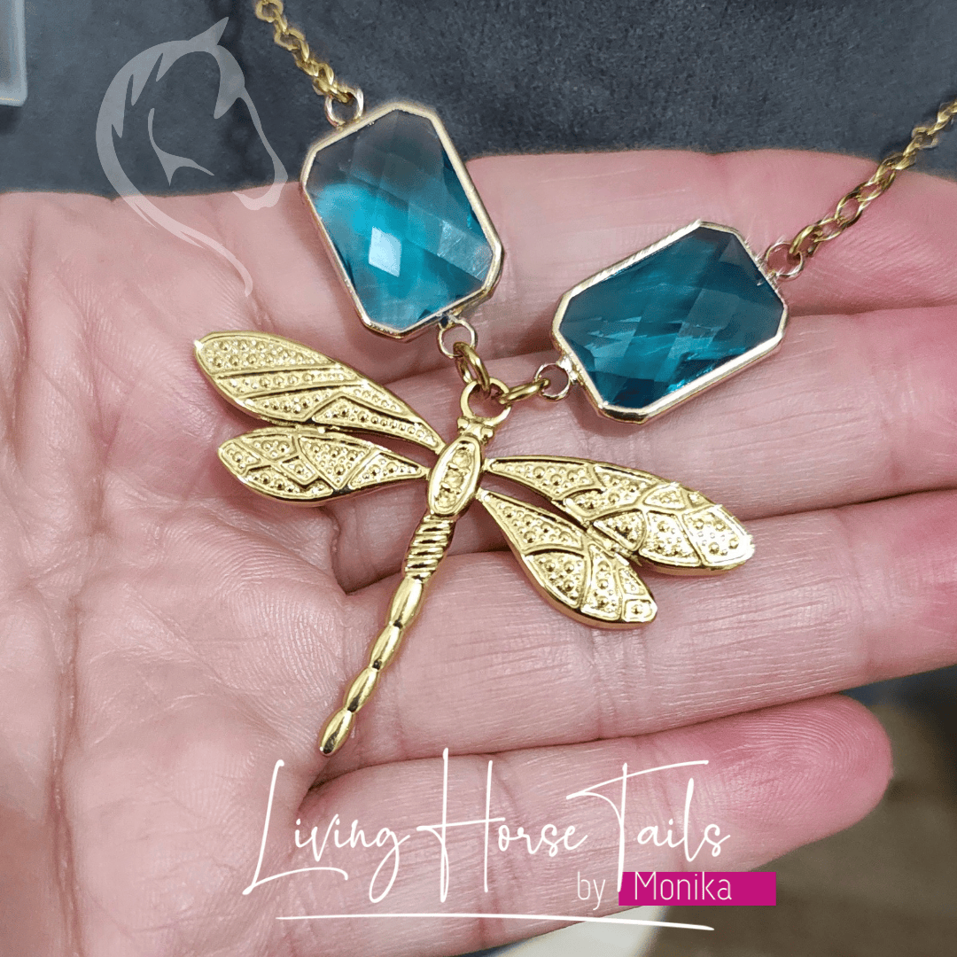 Epona Creations | by Monika - Jewellery and Design Dragonfly Dreams earrings or necklace Custom jewellery Monika Australia horsehair keepsake