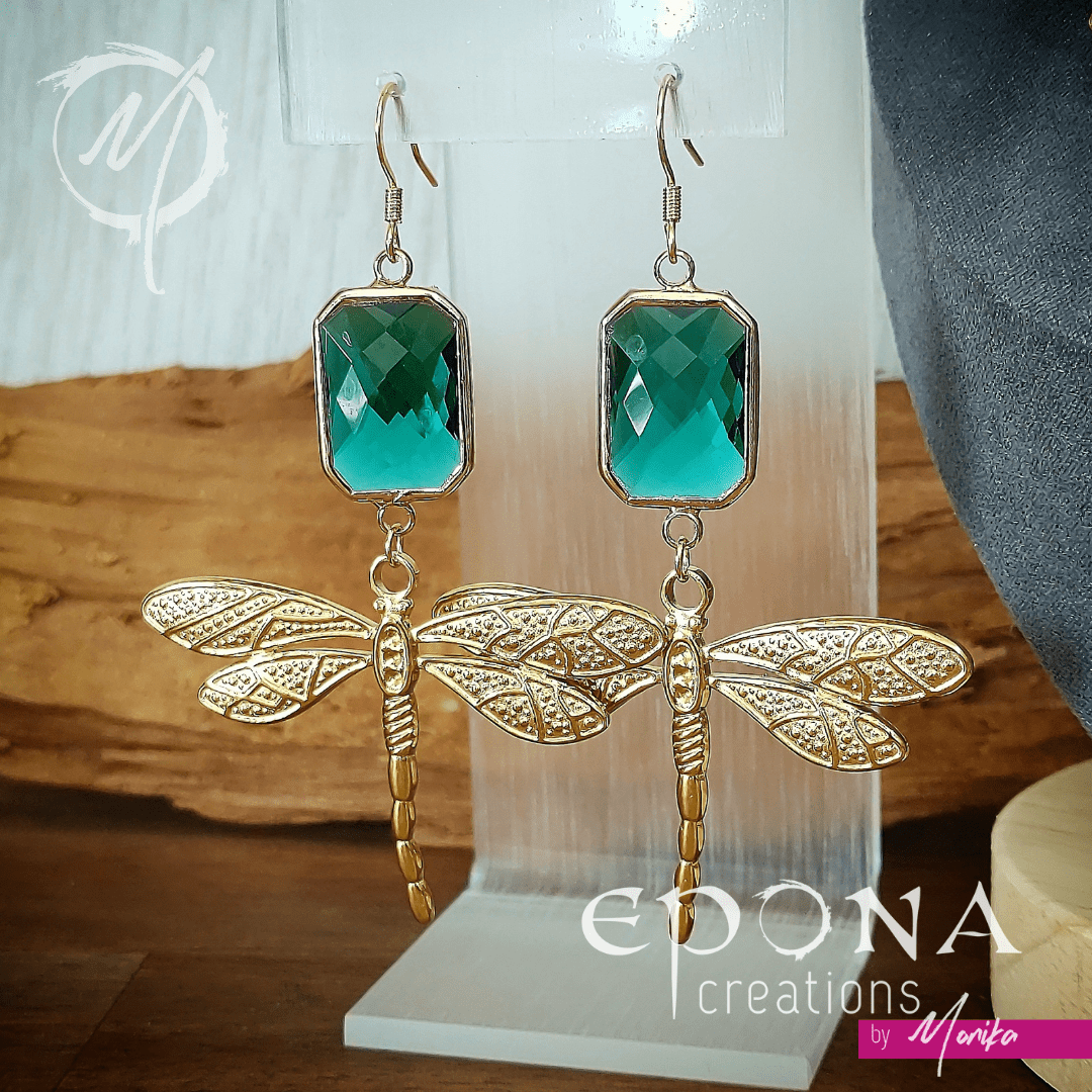 Epona Creations | by Monika - Jewellery and Design Dragonfly earrings in gold Custom jewellery Monika Australia horsehair keepsake