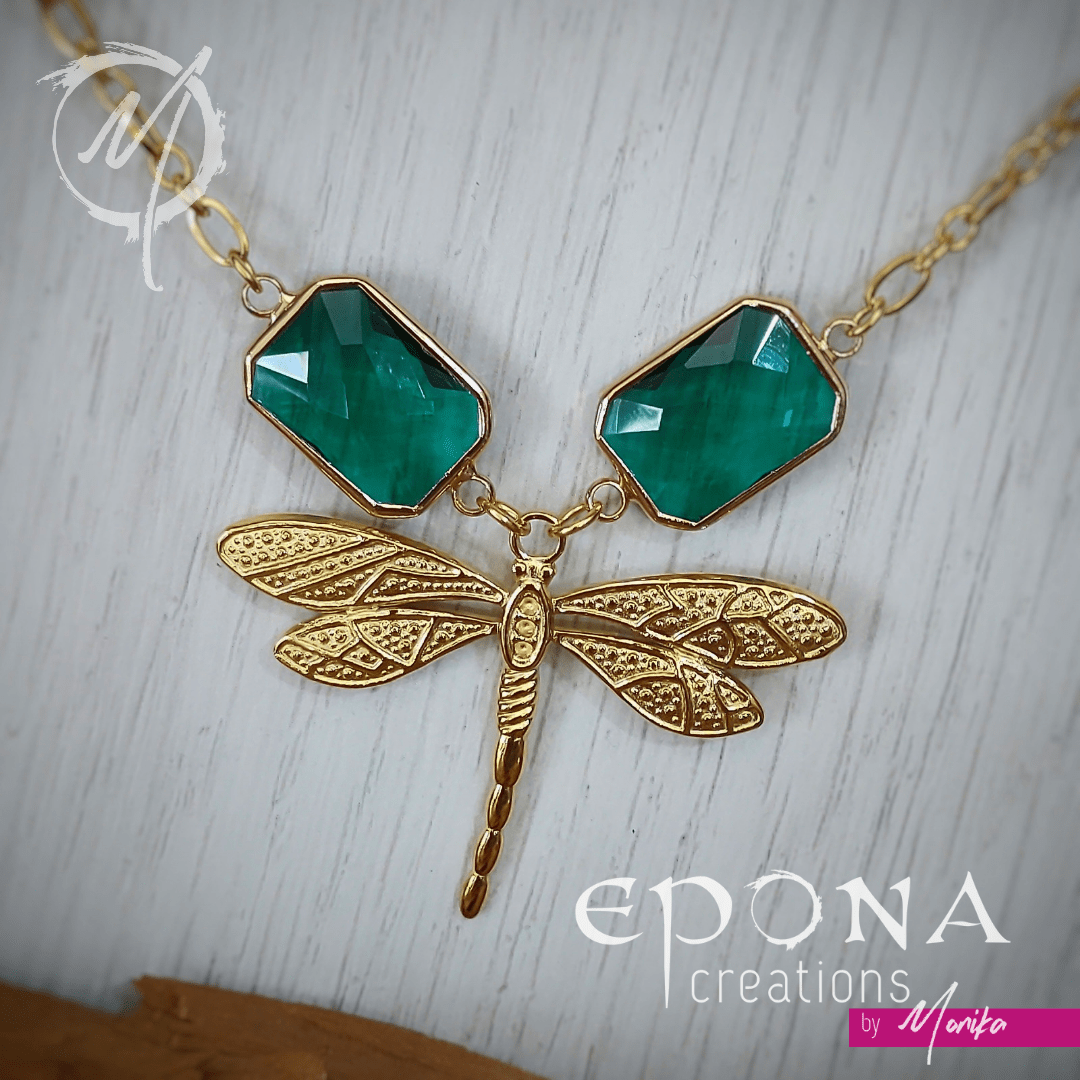 Epona Creations | by Monika - Jewellery and Design Dragonfly necklace in gold Custom jewellery Monika Australia horsehair keepsake