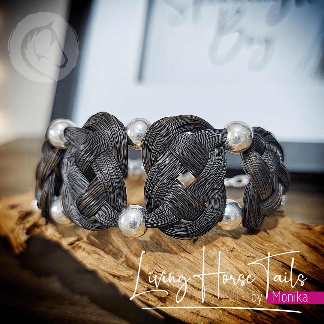 Living Horse Tails Baroque Cuff Style Custom Made Bracelet Custom jewellery Monika Australia horsehair keepsake