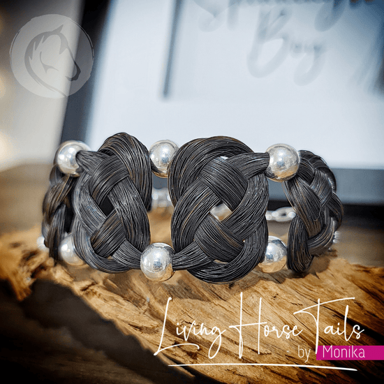Living Horse Tails Baroque Cuff Style Custom Made Bracelet Custom jewellery Monika Australia horsehair keepsake