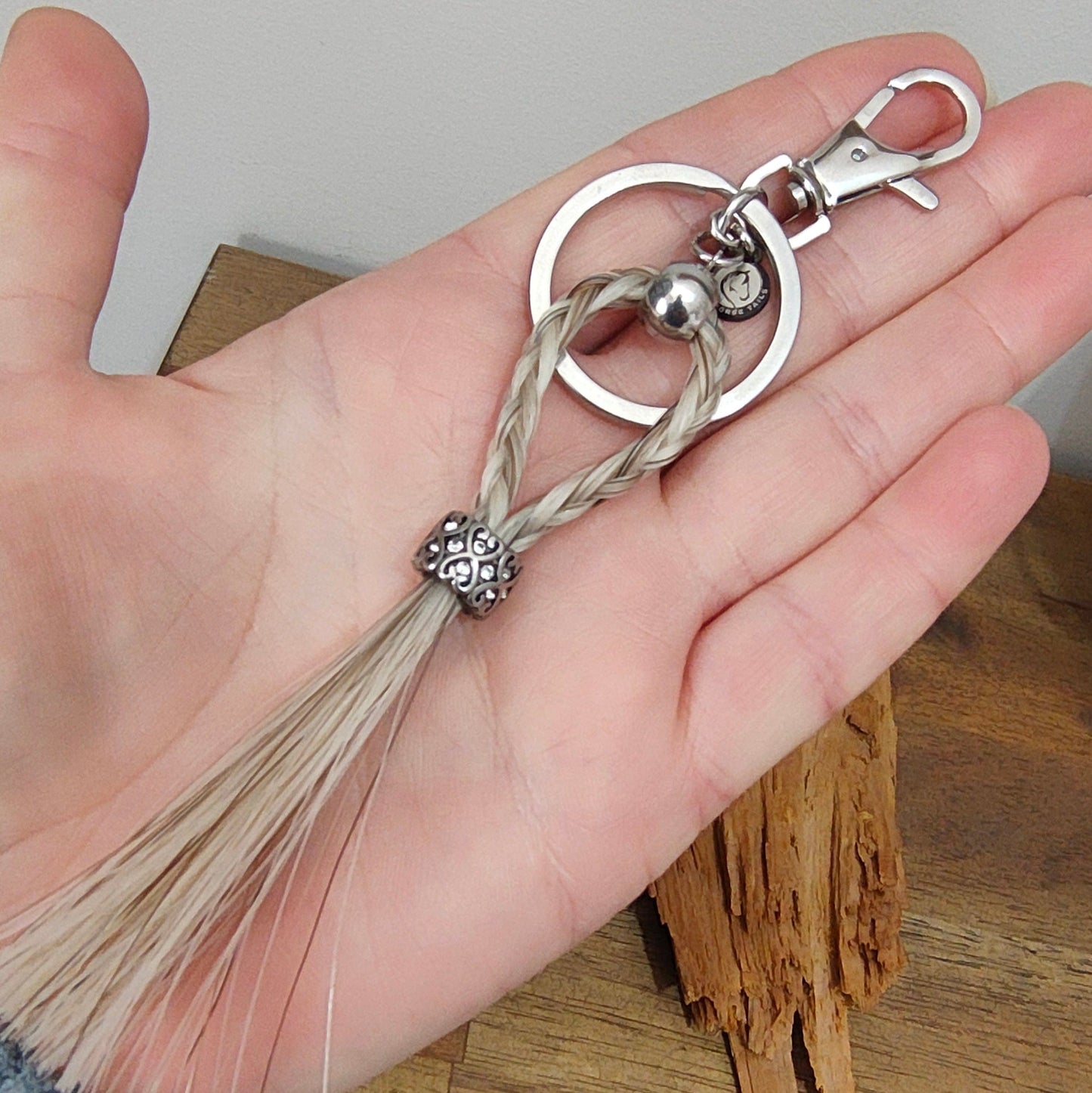 Living Horse Tails Braided Horsehair Key / Bag Clip Custom jewellery Monika Australia horsehair keepsake