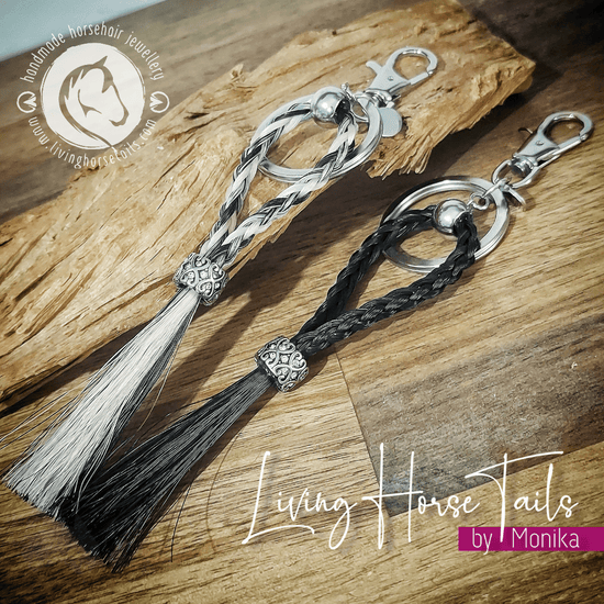 Living Horse Tails Braided Horsehair Key / Bag Clip Custom jewellery Monika Australia horsehair keepsake