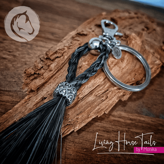 Living Horse Tails Braided Horsehair Key / Bag Clip Custom jewellery Monika Australia horsehair keepsake