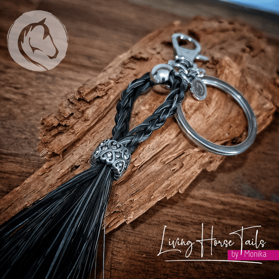 Living Horse Tails Braided Horsehair Key / Bag Clip Custom jewellery Monika Australia horsehair keepsake