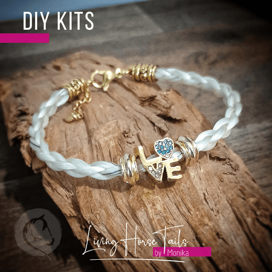 Living Horse Tails DIY Kit for Horsehair Bracelet. Make your own (Style LV) Custom jewellery Monika Australia horsehair keepsake
