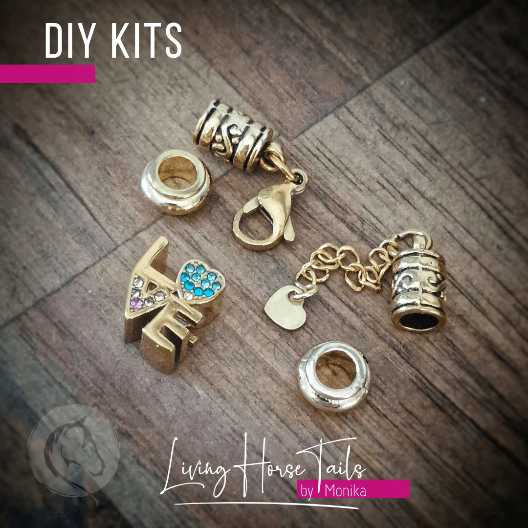 Living Horse Tails DIY Kit for Horsehair Bracelet. Make your own (Style LV) Custom jewellery Monika Australia horsehair keepsake