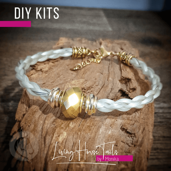 Living Horse Tails DIY Kit for Horsehair Bracelet. Make your own (Style Q) Custom jewellery Monika Australia horsehair keepsake