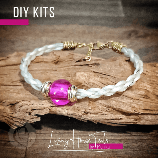 Living Horse Tails DIY Kit for Horsehair Bracelet. Make your own (Style Q) Custom jewellery Monika Australia horsehair keepsake