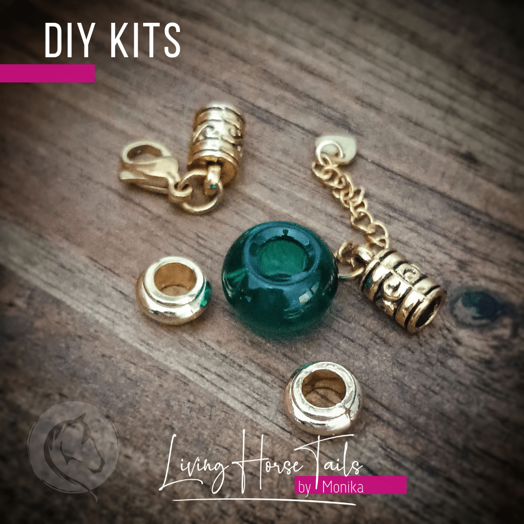 Living Horse Tails DIY Kit for Horsehair Bracelet. Make your own (Style Q) Custom jewellery Monika Australia horsehair keepsake