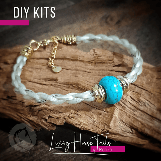 Living Horse Tails DIY Kit for Horsehair Bracelet. Make your own (Style Q) Custom jewellery Monika Australia horsehair keepsake