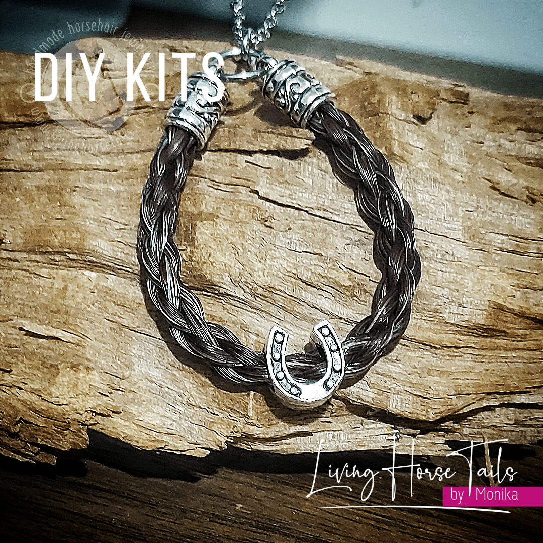 Living Horse Tails DIY Kit for Horsehair Pendant Necklace. Make your own (K) Custom jewellery Monika Australia horsehair keepsake