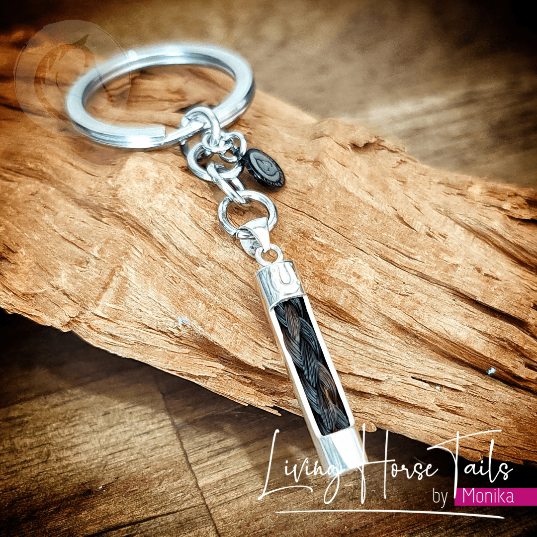 Living Horse Tails Drop Pendant inlaid with Horse Hair Braid Custom jewellery Monika Australia horsehair keepsake