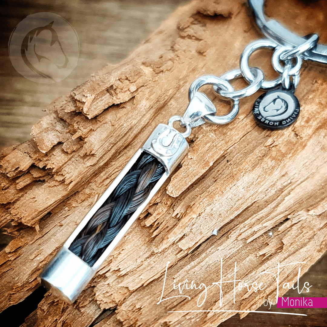 Living Horse Tails Drop Pendant inlaid with Horse Hair Braid Custom jewellery Monika Australia horsehair keepsake