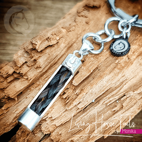 Living Horse Tails Drop Pendant inlaid with Horse Hair Braid Custom jewellery Monika Australia horsehair keepsake