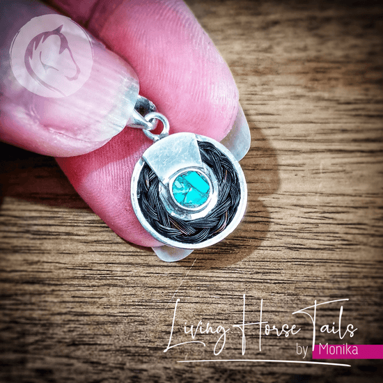 Load image into Gallery viewer, Living Horse Tails Endless circle pendant Custom jewellery Monika Australia horsehair keepsake
