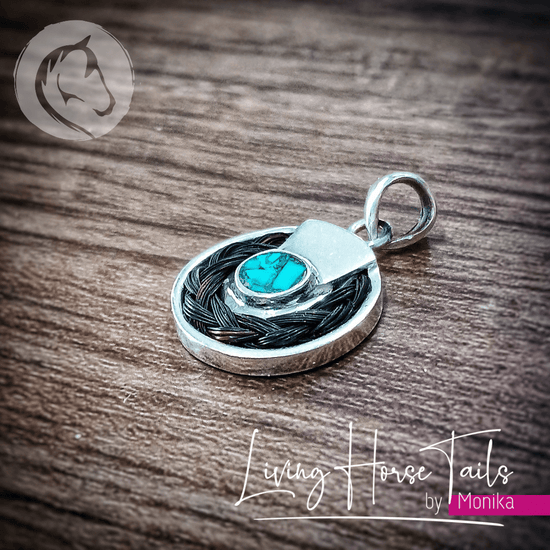 Load image into Gallery viewer, Living Horse Tails Endless circle pendant Custom jewellery Monika Australia horsehair keepsake

