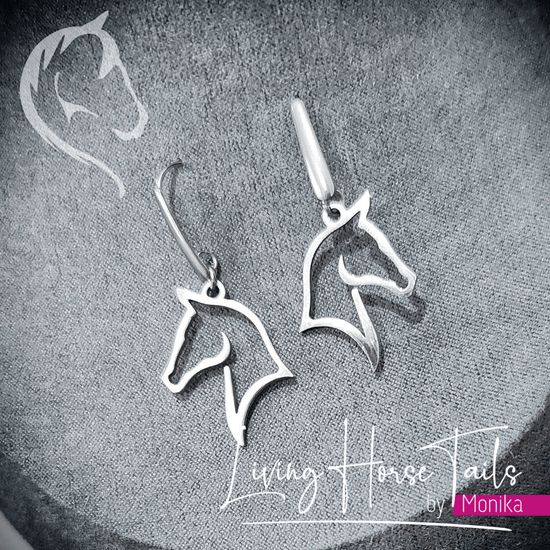 Living Horse Tails Horse Head Earrings Custom jewellery Monika Australia horsehair keepsake