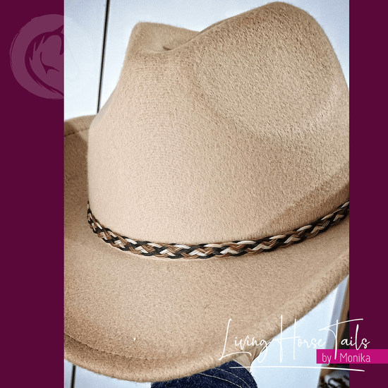 Living Horse Tails Horsehair Braided Hatband with Tassles and Adjustable Waxed Cord Slider Custom jewellery Monika Australia horsehair keepsake