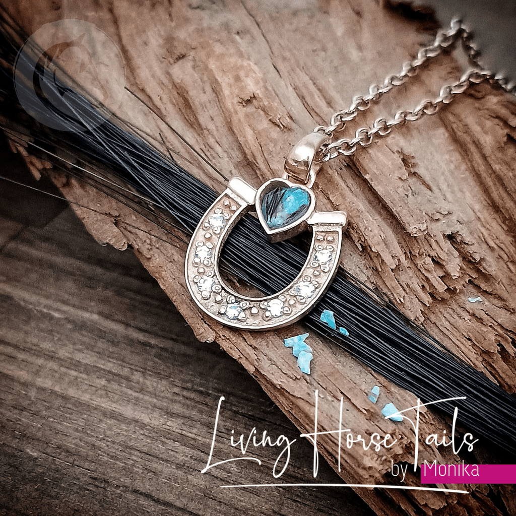 Horseshoe Keepsake Memorial Pendant with Horse hair – Living Horse