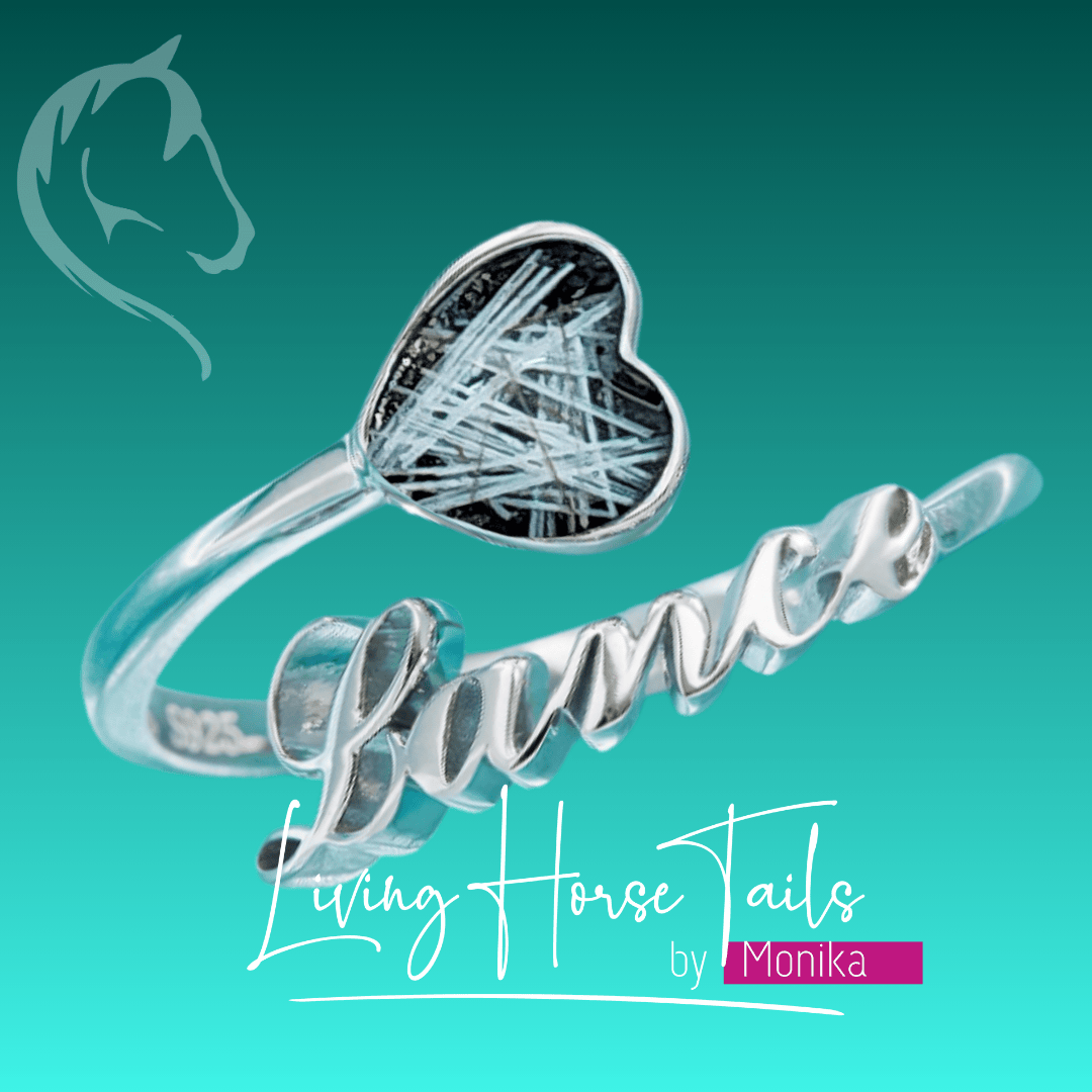 Living Horse Tails Keepsake Memorial Customised Ring Custom jewellery Monika Australia horsehair keepsake